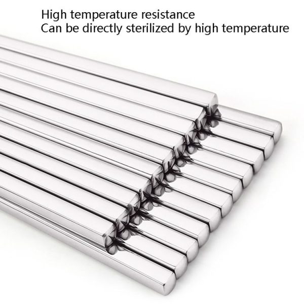 1 Pairs 304 Stainless Steel Chopsticks Non-Slip Tableware Adult Chopsticks - Image 4