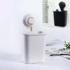 Suction Wall Toothpaste Toothbrush Holder Bathroom Shelf (White)