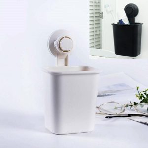 Suction Wall Toothpaste Toothbrush Holder Bathroom Shelf (White)