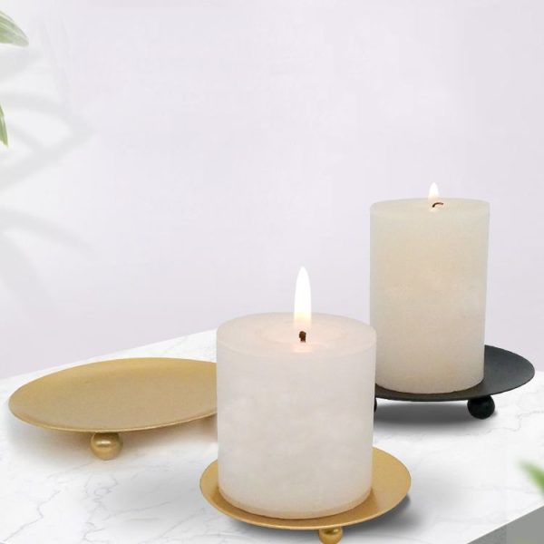 European Romantic Iron Geometric Candle Holder Table Decoration, Size: Small (Black) - Image 5