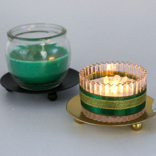 European Romantic Iron Geometric Candle Holder Table Decoration, Size: Small (Black) - Image 6
