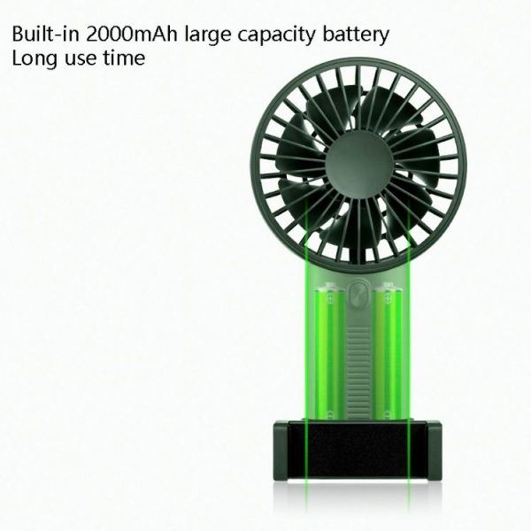 Mobile Phone Holder Small Fan Portable Usb Mini Fan (Navy) - Image 4