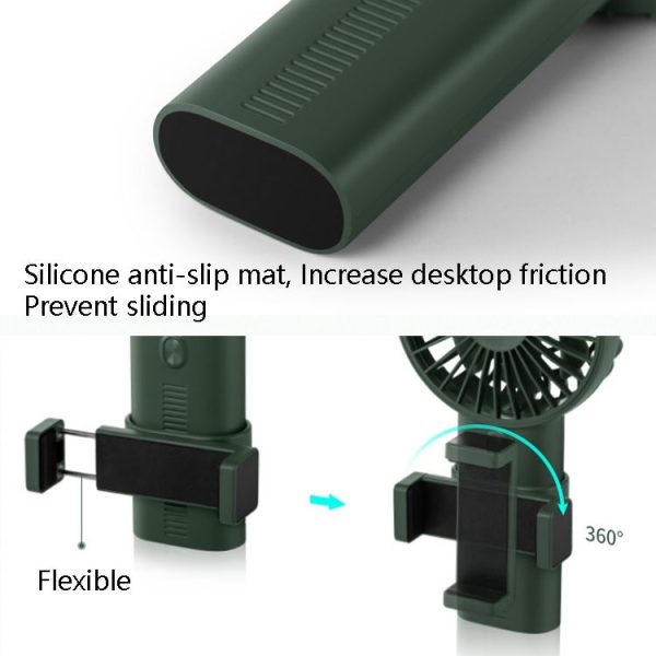 Mobile Phone Holder Small Fan Portable Usb Mini Fan (Navy) - Image 6