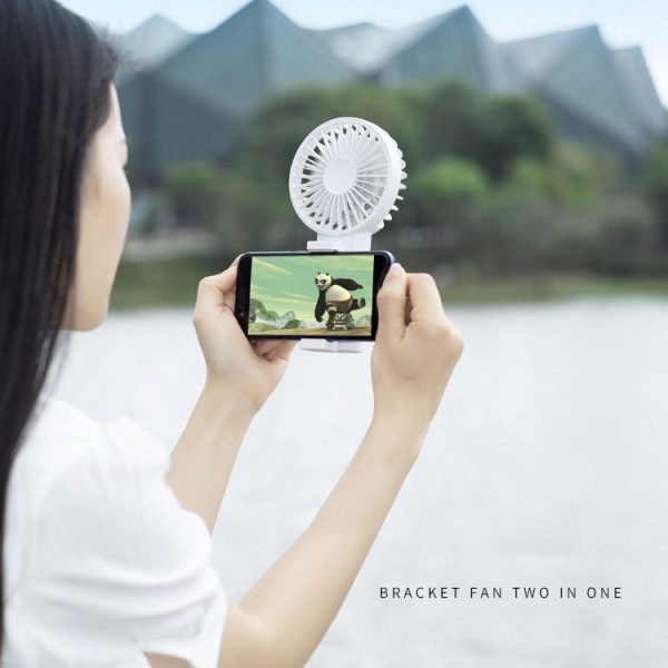 Mobile Phone Holder Small Fan Portable Usb Mini Fan (Navy) - Image 7