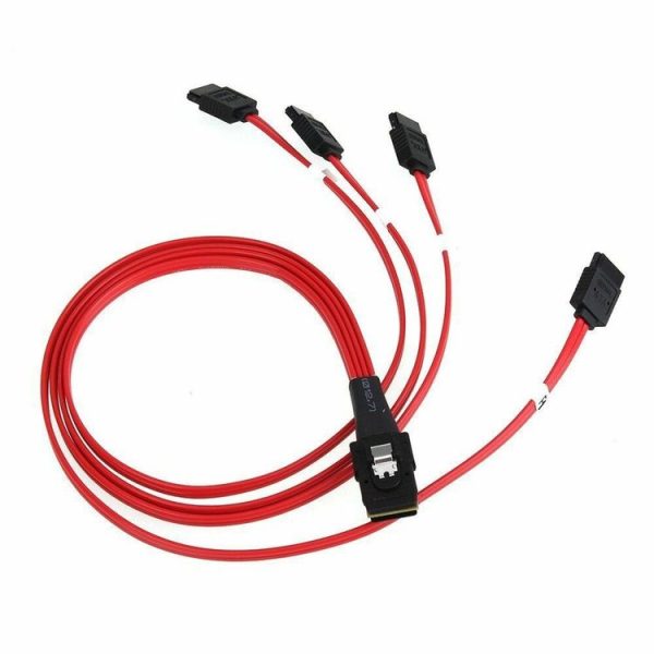 Mini SAS 36Pin SFF 8087 To SATA Server Connector Cable, Cable Length: 50cm (Red) - Image 2