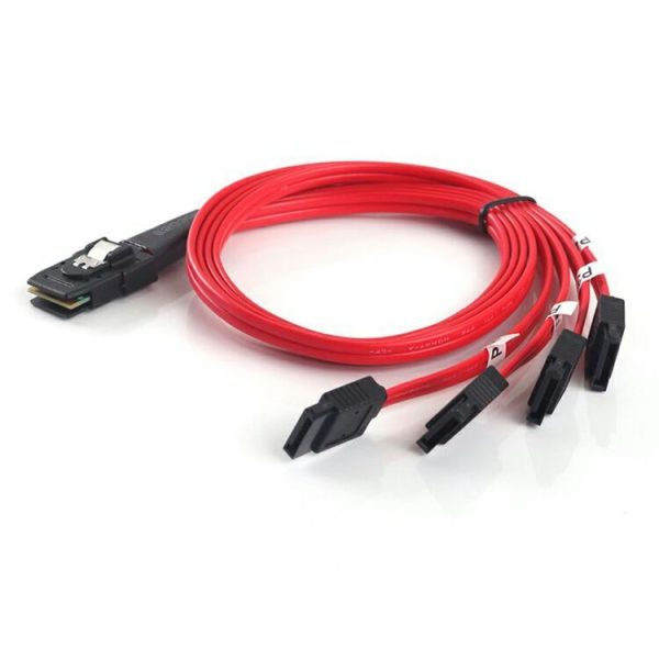 Mini SAS 36Pin SFF 8087 To SATA Server Connector Cable, Cable Length: 50cm (Red) - Image 3