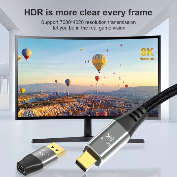 DP1.4 8K DP Male to Mini DP Female Two-Way Mutual Conversion HD Conversion Adapter - Image 4