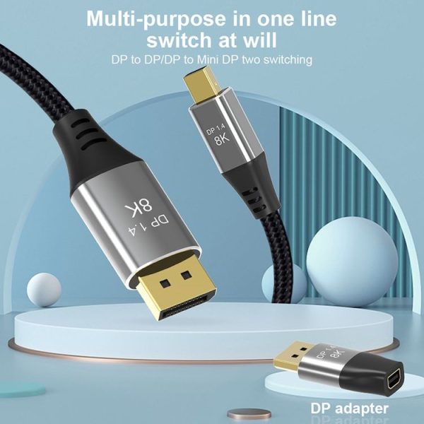 DP1.4 8K DP Male to Mini DP Female Two-Way Mutual Conversion HD Conversion Adapter - Image 8