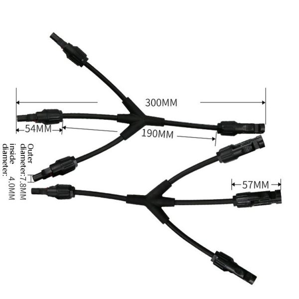 1 Pair MC4 Four-way Y Type MC4 Photovoltaic Connector Solar Branch Connector Solar Panel Male And Female Plug Accessories - Image 2