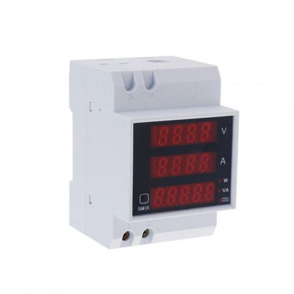D52-2048 Multifunctional DIN-Rail Digital AC Voltage Power Factor Energy Meter - Image 2