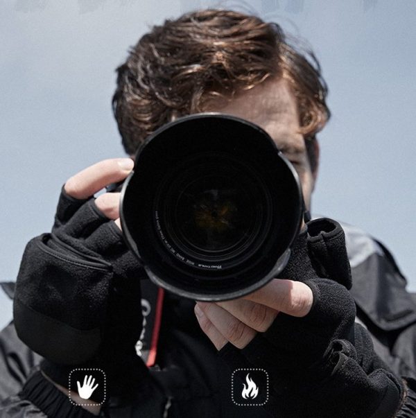 Winter Outdoor Cycling Photography Gloves Warm Polar Fleece Half-Finger Gloves, Size: XL - Image 5