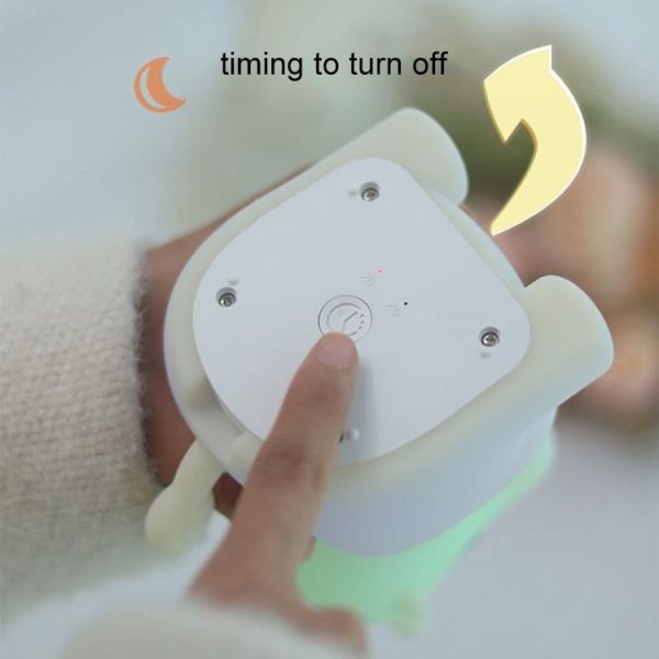 JX-YD-08 Silicone Calf Cow Night Light LED Colorful Dimming Pat Sleeping Bedside Lamp - Image 5