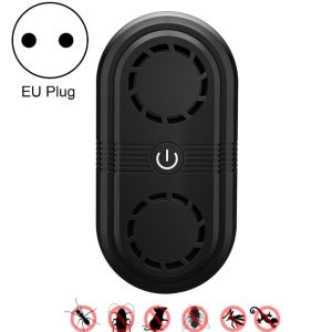 BG307 Ultrasonic Mole Repellent Mosquito Repellent Household Indoor Double Horn Electronic Insect Repellent, Plug Type: EU Plug 220V (Black)