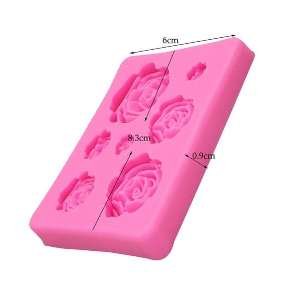 2 PCS DIY Handmade Soap Chocolate Fondant Baking Mold 3D Rose Flower Cake Decoration Silicone Mold (Gray) - Image 4