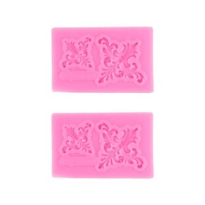2 PCS Fondant Cake Silicone Mold Hollow Embossed Border Frame Retro Photo Frame Mould (2nd 17-150)
