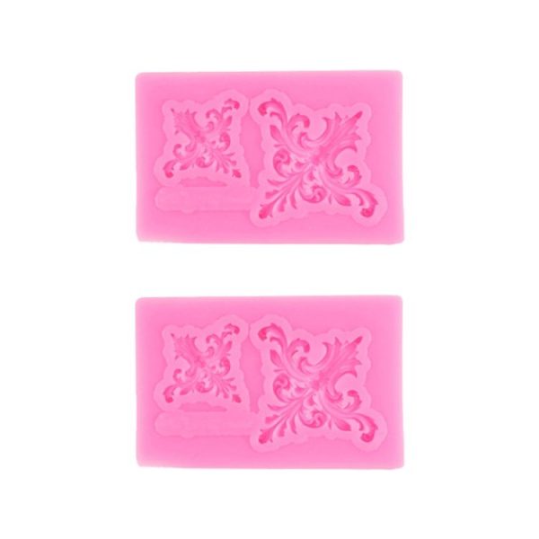 2 PCS Fondant Cake Silicone Mold Hollow Embossed Border Frame Retro Photo Frame Mould (2nd 17-150)