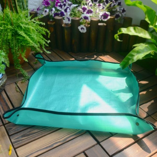 68x68cm PE Home Gardening Planting Operation Mat Green Plant Changing Pot Mixing Soil Waterproof Flower Mat - Image 4