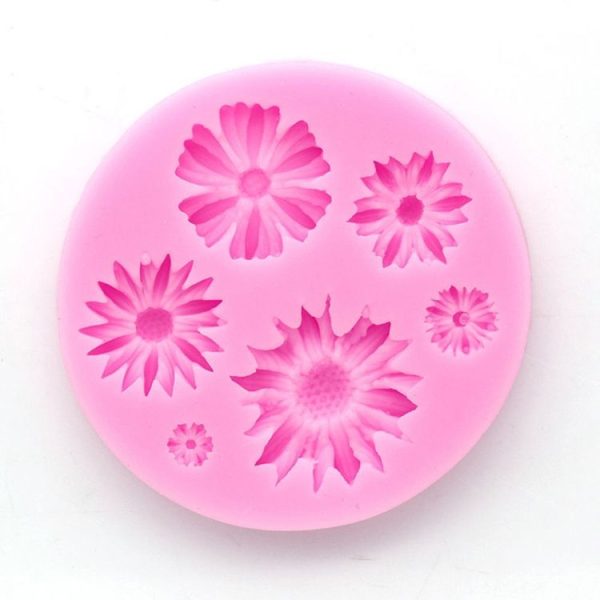 2 PCS 3D Flower Silicone Molds Fondant Craft Cake Candy Chocolate Ice Pastry Baking Tool (Pink) - Image 2