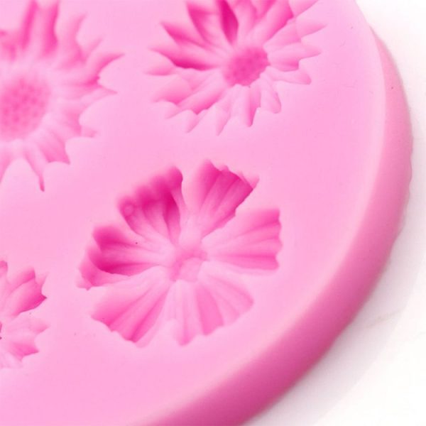 2 PCS 3D Flower Silicone Molds Fondant Craft Cake Candy Chocolate Ice Pastry Baking Tool (Pink) - Image 3