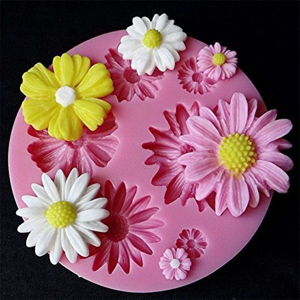 2 PCS 3D Flower Silicone Molds Fondant Craft Cake Candy Chocolate Ice Pastry Baking Tool (Pink) - Image 5