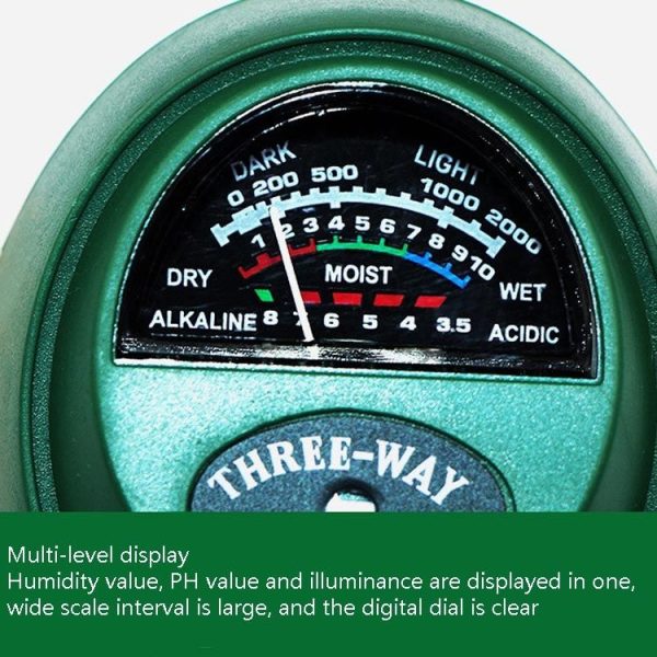 3 In 1 Soil Detector PH Value Light Intensity Test Pen Round Head Soil Dry Moisture Meter - Image 5