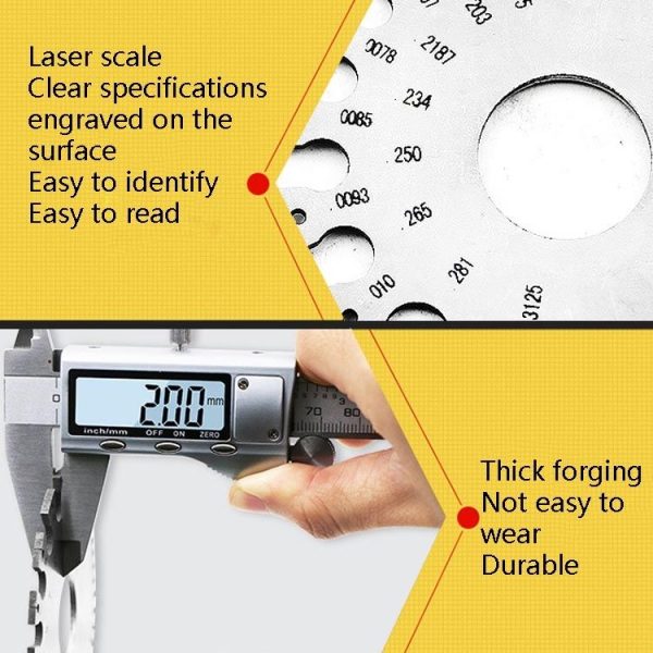 Stainless Steel Wire Gauge Model Weld Inspection Ruler Thickness Ruler Wire Welding Gauge - Image 7