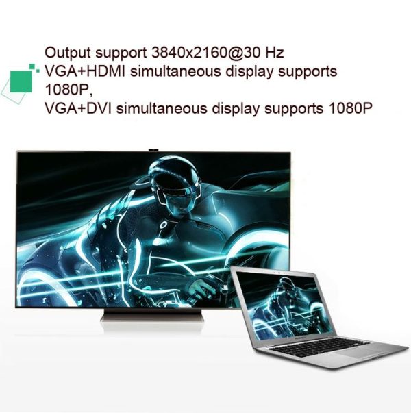 Cabledeconn F0102 3 in 1 Type-C to VGA / HDMI / DVI Adapter (White) - Image 4