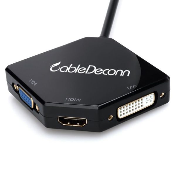 Cabledeconn B0209 4K HD TV Projection DisplayPort to HDMI+VGA+DVI Converter - Image 4