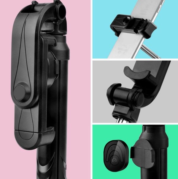 XT10 Bluetooth Tripod Selfie Stick Live Mobile Phone Holder (Black) - Image 3