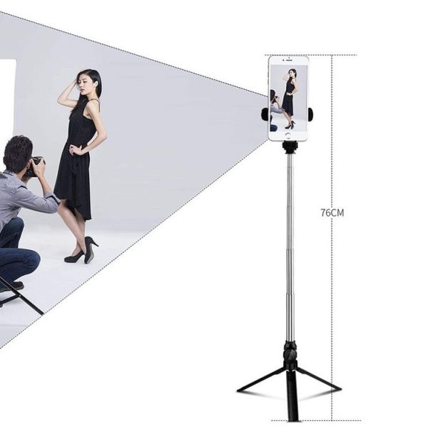 XT10 Bluetooth Tripod Selfie Stick Live Mobile Phone Holder (Black) - Image 8