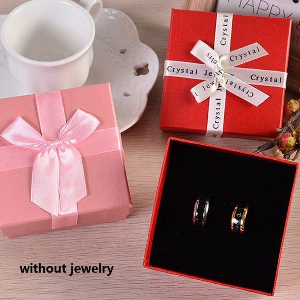 10 PCS Bowknot Jewelry Gift Box Square Jewelry Paper Packaging Box, Specification: 8x8x4.5cm (Pink) - Image 4