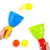 Children Toy Throwing Ball Parent-Child Outdoor Bouncy Ball Game Kit, Random Color Delivery (2 Catapults + 4 Balls)