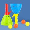 Children Toy Throwing Ball Parent-Child Outdoor Bouncy Ball Game Kit, Random Color Delivery (2 Catapults + 4 Balls) - Image 2