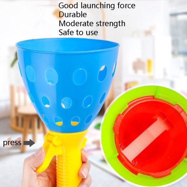 Children Toy Throwing Ball Parent-Child Outdoor Bouncy Ball Game Kit, Random Color Delivery (2 Catapults + 4 Balls) - Image 5