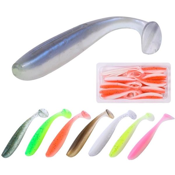 Simulated Fishing Lures Two-Color T-Tail Soft Lures Bionic Sea Fishing Lures, Colour: 4 - Image 2