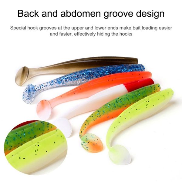 Simulated Fishing Lures Two-Color T-Tail Soft Lures Bionic Sea Fishing Lures, Colour: 4 - Image 6