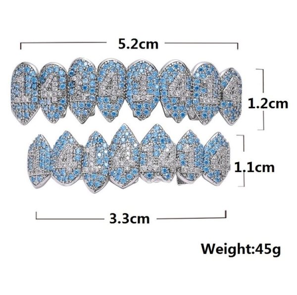 Halloween Accessories Micro-Inlaid Zircon Hip-Hop Braces, Colour: Gold Lower Teeth - Image 4