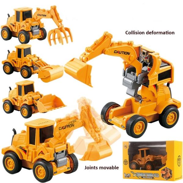 Children Educational Inertial Collision Deformation Engineering Vehicle Toy Model (Bulldozer) - Image 3