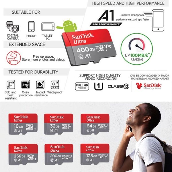 SanDisk A1 Monitoring Recorder SD Card High Speed Mobile Phone TF Card Memory Card, Capacity: 256GB-100M / S - Image 13