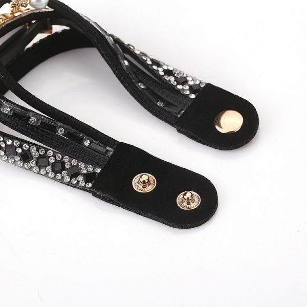 2 PCS Ladies Diamond-Studded Leather Belt Bracelet Watch With Love-Heart Shape Pendant (Brown) - Image 6