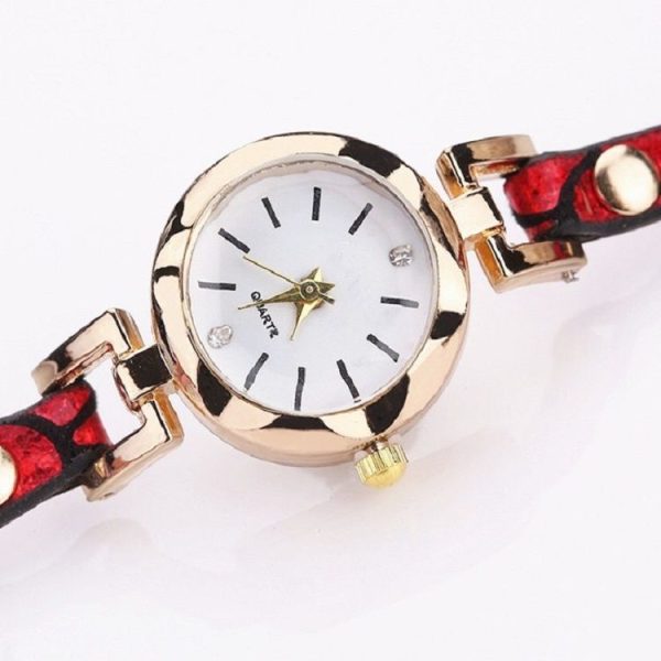 3 PCS Ladies Five-pointed Star Bright Leather Belt Quartz Watch Bracelet Watch (Blue) - Image 5