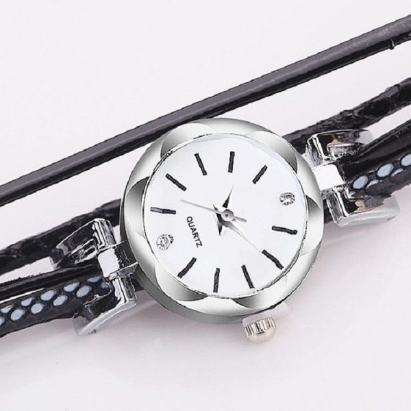 2 PCS Ladies Triangle Christmas Tree Shape PU Belt Quartz Watch Bracelet Watch (Blue) - Image 3