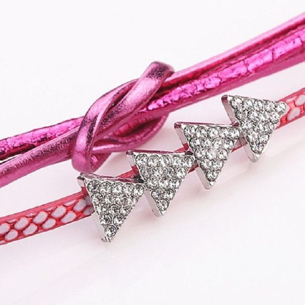 2 PCS Ladies Triangle Christmas Tree Shape PU Belt Quartz Watch Bracelet Watch (Blue) - Image 4