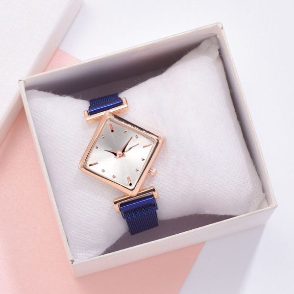 2 PCS Ladies Diamond Dial Quartz Watch, Colour: Blue - Image 3