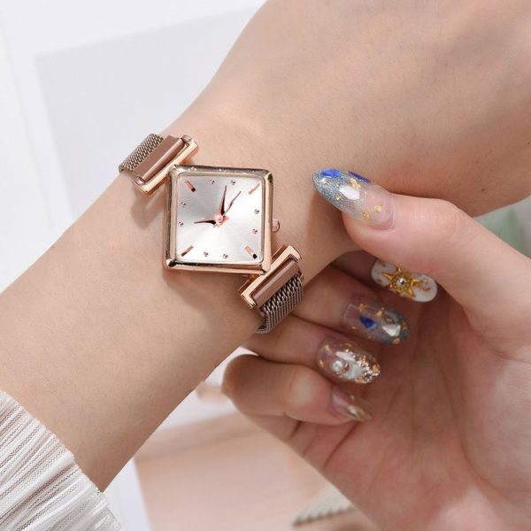 2 PCS Ladies Diamond Dial Quartz Watch, Colour: Rose Gold White - Image 2