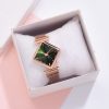 2 PCS Ladies Diamond Dial Quartz Watch, Colour: Rose Gold Green - Image 3