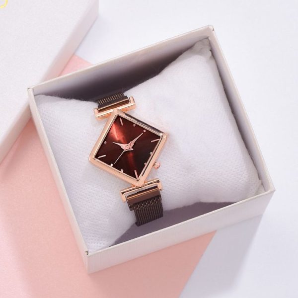 2 PCS Ladies Diamond Dial Quartz Watch, Colour: Brown - Image 3
