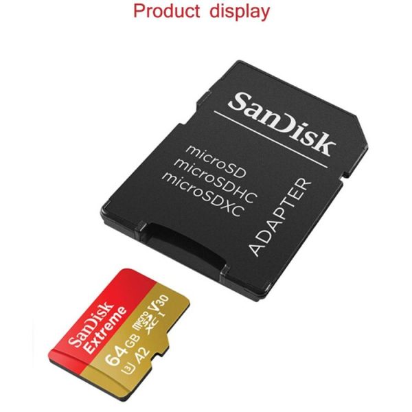 SanDisk U3 High-Speed Micro SD Card TF Card Memory Card for GoPro Sports Camera, Drone, Monitoring 64GB (A2), Colour: Gold Card - Image 10