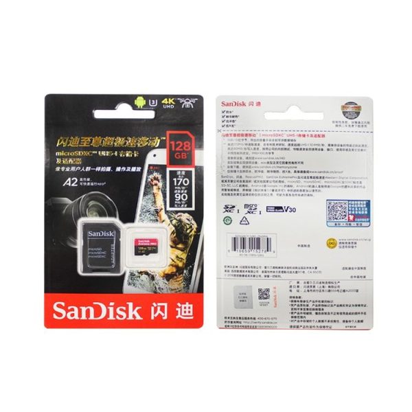 SanDisk U3 High-Speed Micro SD Card TF Card Memory Card for GoPro Sports Camera, Drone, Monitoring 256GB (A2), Colour: Gold Card - Image 11