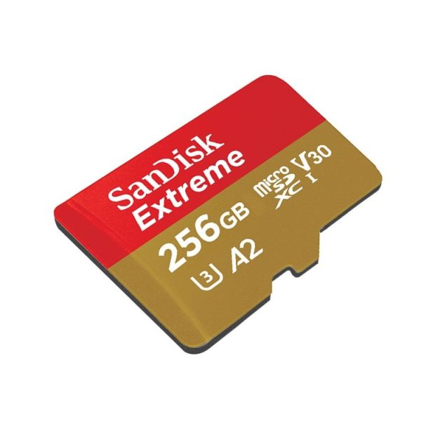 SanDisk U3 High-Speed Micro SD Card TF Card Memory Card for GoPro Sports Camera, Drone, Monitoring 256GB (A2), Colour: Gold Card - Image 2